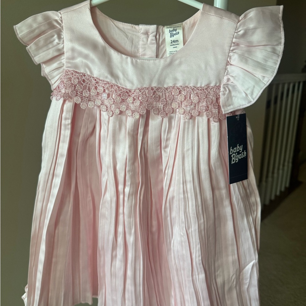 Baby Pink Oshkosh Dress with Lace Detail